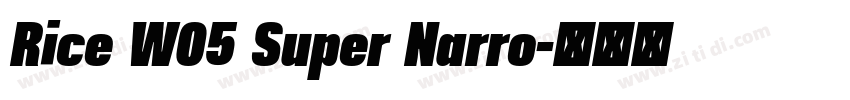 Rice W05 Super Narro字体转换 Rice W05 Super Narro字体转换